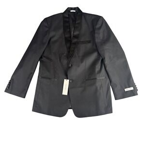 Calvin Klein Boys Black Tuxedo Jacket Shawl Lapel Husky Size 20 CTFDE228 NWT‎